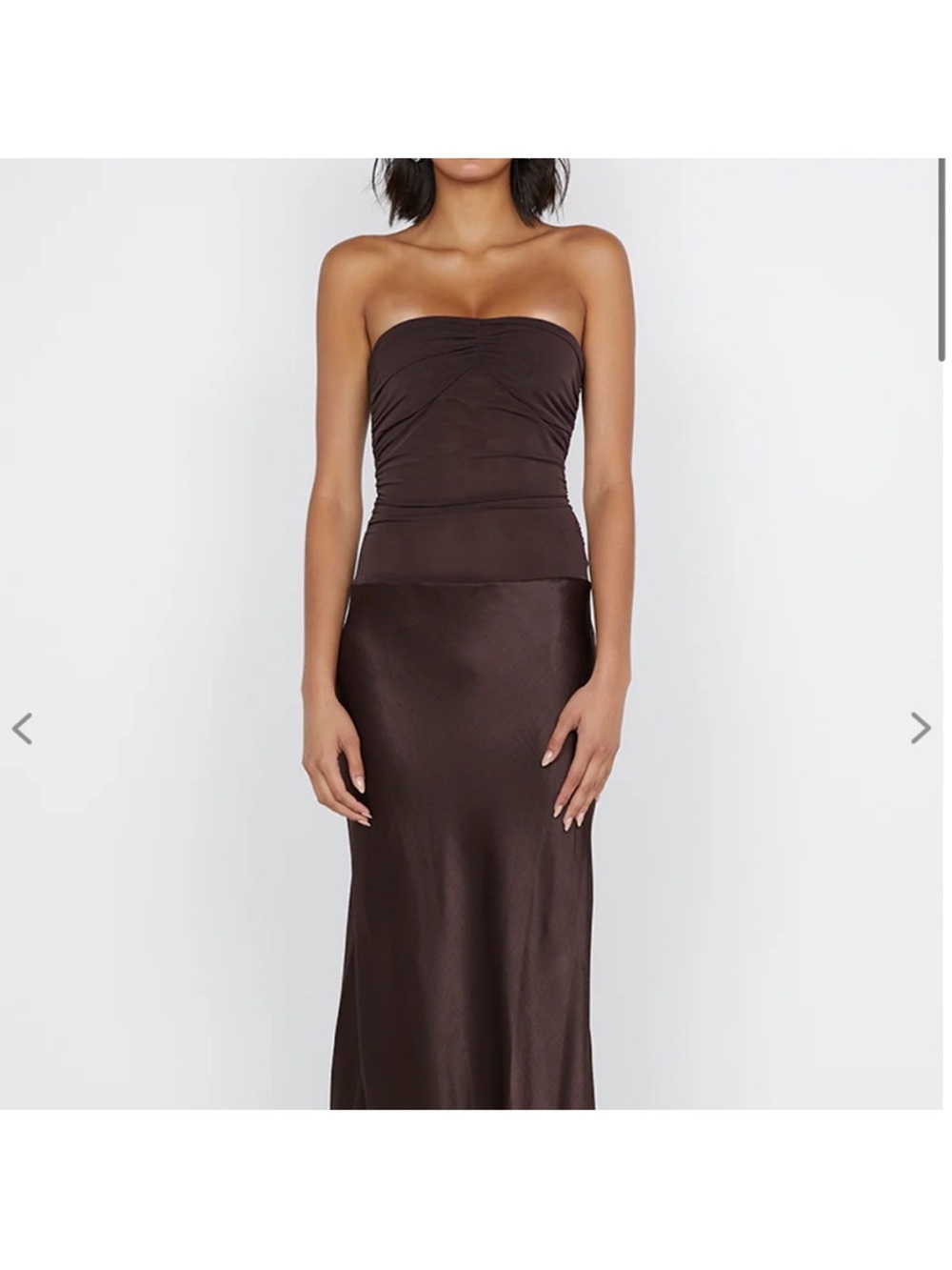 Bec + Bridge Strapless two tone Maxi Dress in Dark Brown